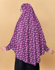 Printed Sleeves Namaz Khimar Hjiab Purple