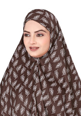 Printed Sleeves Namaz Khimar Hjiab Cofee