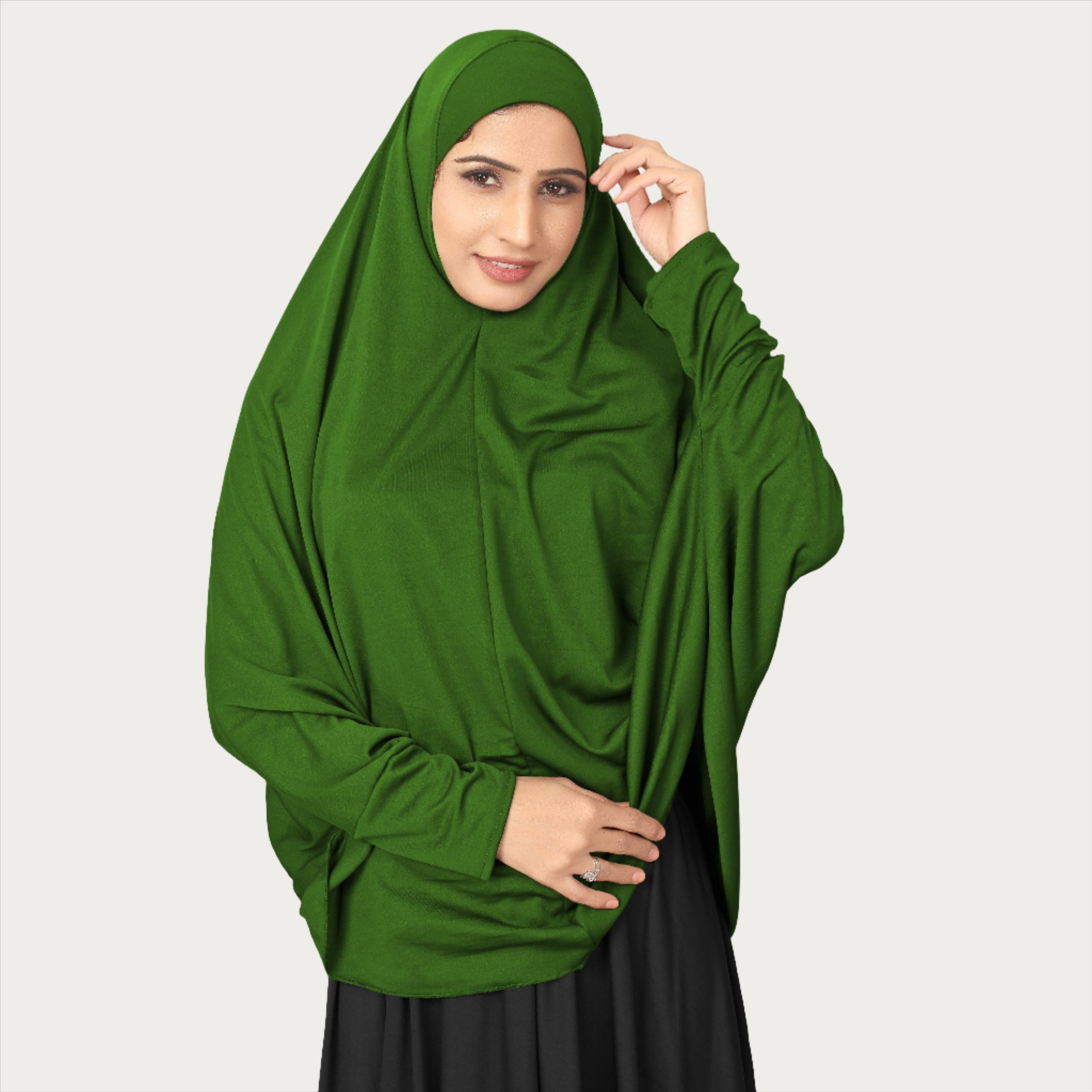 Muslim Women’s Namaz Wear Green Hijab