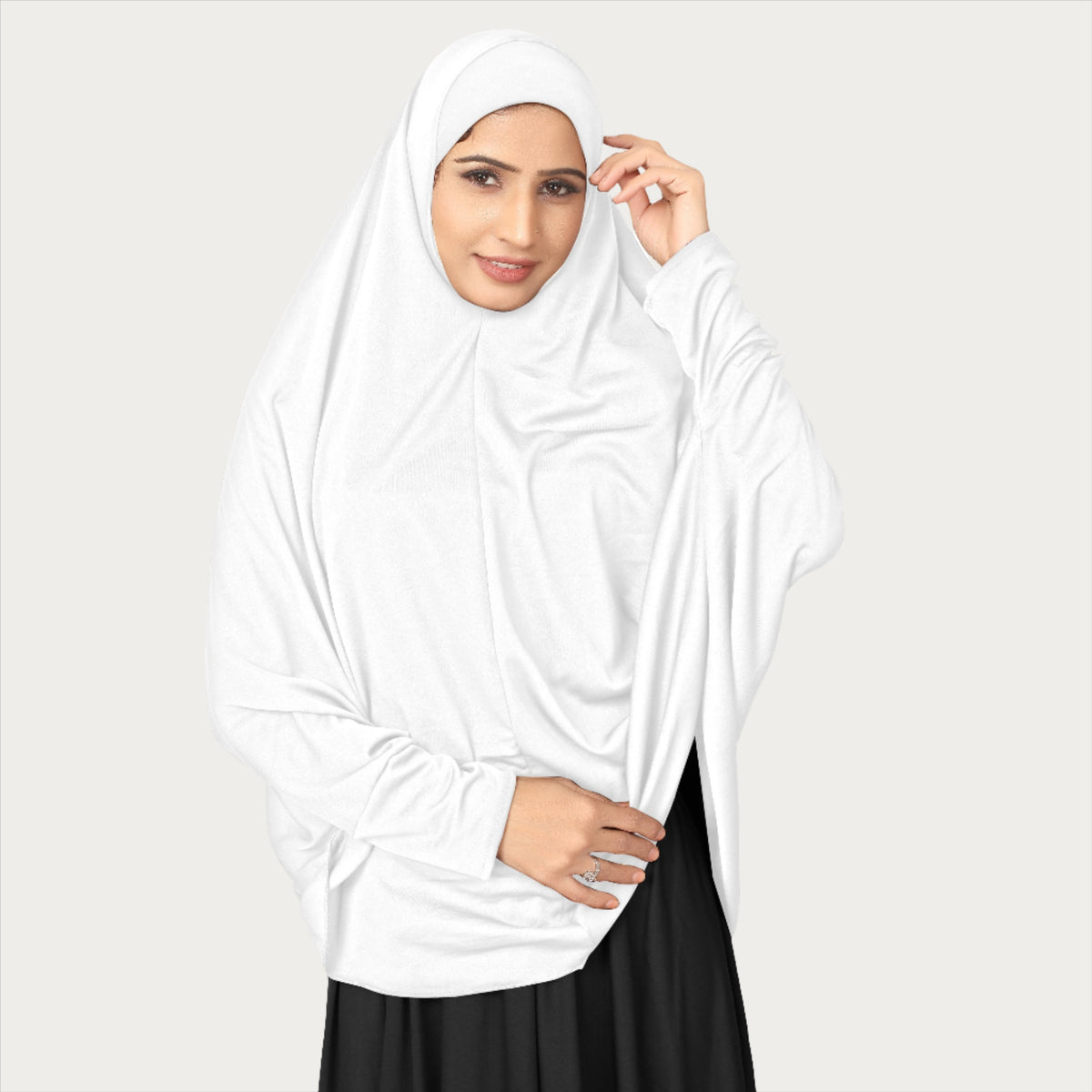 Muslim Wear White Sleeve Hijab Dupatta For Women’s