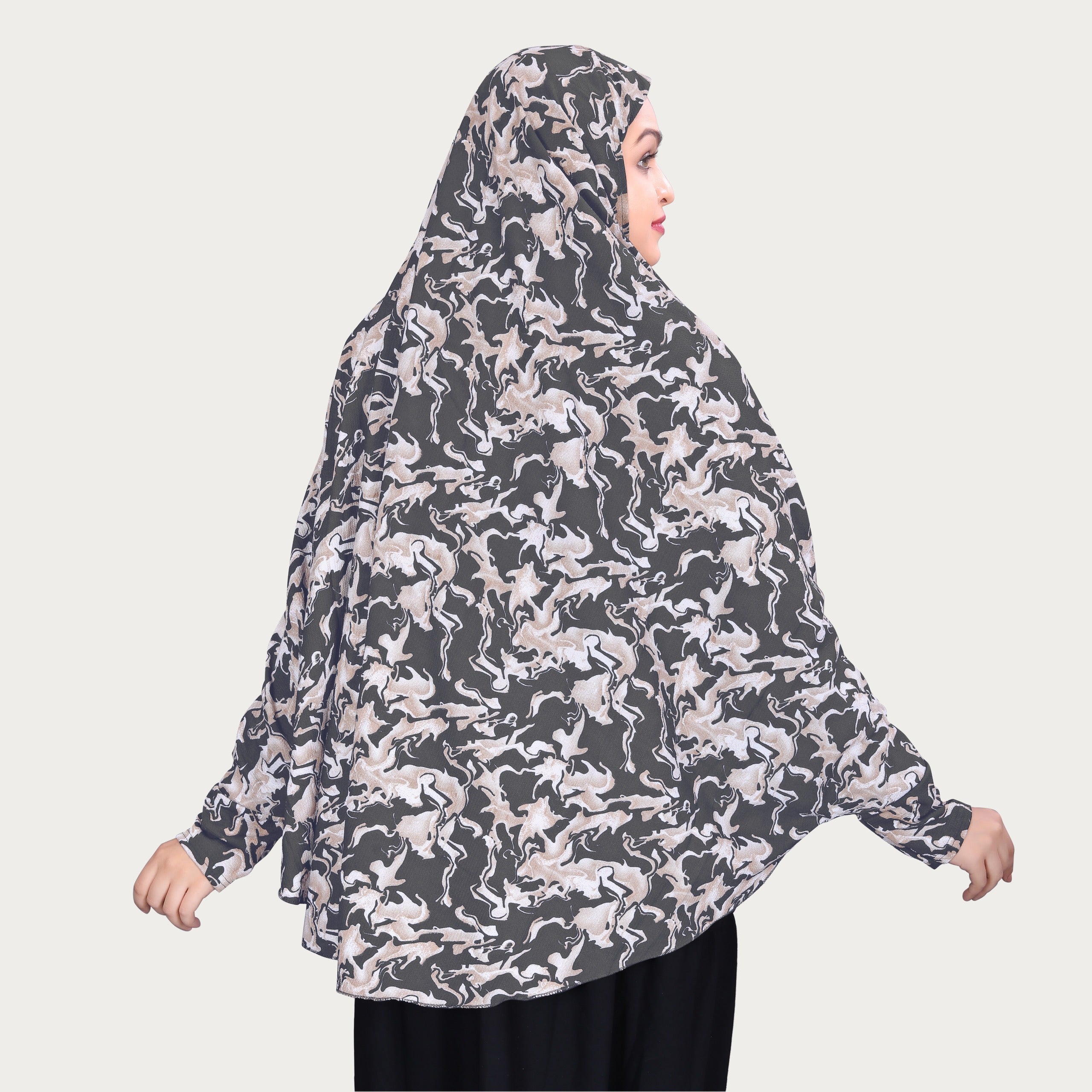 Printed Muslim Wear Sleeve Hijab (Rumali)